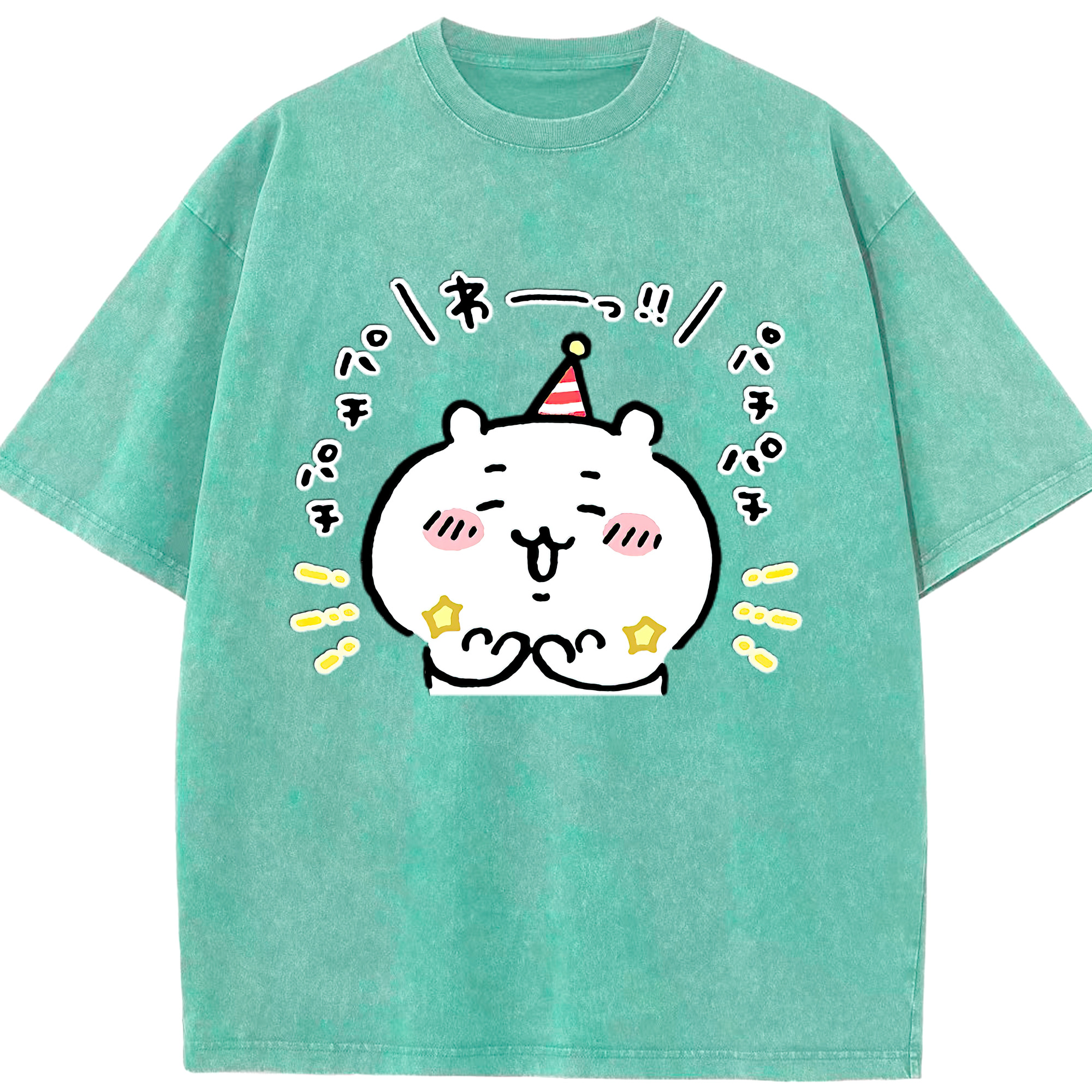 （画像用） ちいかわ ちいかわ Chii-kawa chiikawa 綿100% ヴィンテージ風 半袖Tシャツ（フロントプリント）